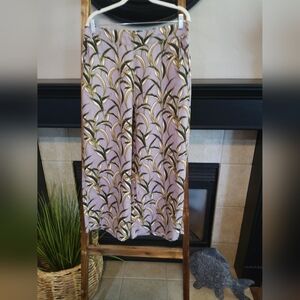 Floral Patterned Wide Leg Pants